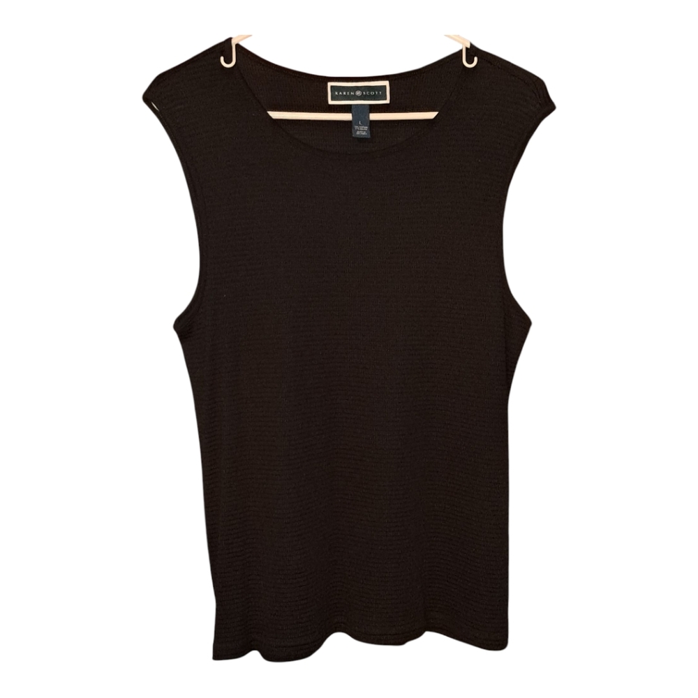 KAREN SCOTT sleeveless, black TOP